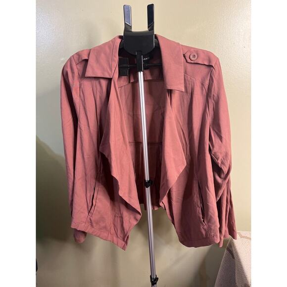 Torrid Mauve Twill drape Front jacket Blazer, size 2X - Picture 2 of 13